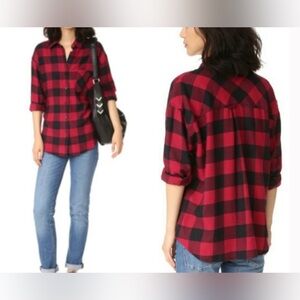 Rails Jackson Button Down Flannel Shirt | Red/Black Check | Size S